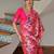 Pink ethnic traditional banarasi silk blend paithani woven saree