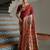 Brown ethnic traditional banarasi silk blend paithani woven saree