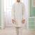 Cream embroidery art silk  kurta set for boys