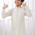 Cream embroidery art silk  kurta set for boys