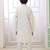 Cream embroidery art silk  kurta set for boys