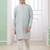 Green embroidery art silk  kurta set for boys