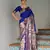 Royal blue ethnic traditional banarasi silk blend paithani woven saree