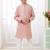Peach embroidery art silk  kurta set for boys