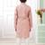 Peach embroidery art silk  kurta set for boys