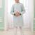 Green embroidery art silk  kurta set for boys