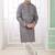 Grey embroidery art silk  kurta set for boys