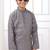 Grey embroidery art silk  kurta set for boys