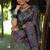 Grey tussar silk blend peacock printed festive rich fancy saree