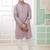 Purple embroidery art silk  kurta set for boys