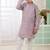 Purple embroidery art silk  kurta set for boys