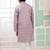 Purple embroidery art silk  kurta set for boys