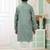 Green embroidery art silk  kurta set for boys