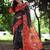 Black tussar silk blend peacock printed festive rich fancy saree
