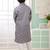Grey embroidery art silk  kurta set for boys