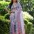 Purple floral printed tussar silk blend ethnic girlie saree