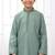 Green embroidery art silk  kurta set for boys