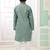 Green embroidery art silk  kurta set for boys
