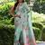 Sea green floral printed tussar silk blend ethnic girlie saree
