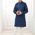 Blue embroidery art silk  kurta set for boys