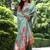 Sea green floral printed tussar silk blend ethnic girlie saree