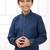 Blue embroidery art silk  kurta set for boys