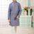 Blue embroidery art silk  kurta set for boys
