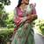 Pista floral printed tussar silk blend ethnic girlie saree