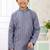 Blue embroidery art silk  kurta set for boys