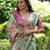 Pista floral printed tussar silk blend ethnic girlie saree