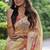Yellow floral printed tussar silk blend ethnic girlie saree