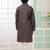 Brown embroidery art silk  kurta set for boys