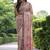 Beige floral printed tussar silk blend ethnic girlie saree