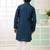 Green embroidery art silk  kurta set for boys