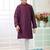 Purple embroidery art silk  kurta set for boys