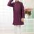 Purple embroidery art silk  kurta set for boys