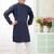 Blue embroidery art silk  kurta set for boys