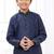 Blue embroidery art silk  kurta set for boys