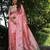 Peach floral printed tussar silk blend ethnic girlie saree