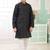 Black embroidery art silk  kurta set for boys