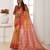 Orange tussar silk blend temple printed ethnic festive special saree