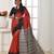 Rust tussar silk blend temple printed ethnic festive special saree