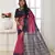 Pink tussar silk blend temple printed ethnic festive special saree