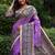 Purple madhubani printed tussar silk blend saree ceremonial saree