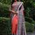 Rust madhubani printed tussar silk blend saree ceremonial saree
