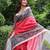 Red madhubani printed tussar silk blend saree ceremonial saree