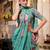 Green georgette smart floral printed saree with pearl lace border