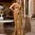 Brown georgette smart floral printed saree with pearl lace border