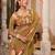 Brown georgette smart floral printed saree with pearl lace border