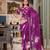 Purple georgette smart floral printed saree with pearl lace border